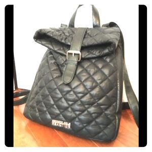 Black Quilted Backpack Kenneth Cole